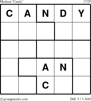 The grouppuzzles.com Medium Candy puzzle for 