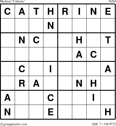The grouppuzzles.com Medium Cathrine puzzle for 