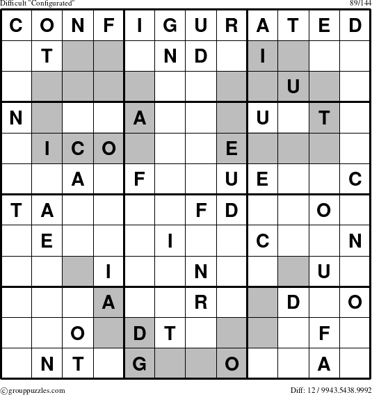 The grouppuzzles.com Difficult Configurated puzzle for 