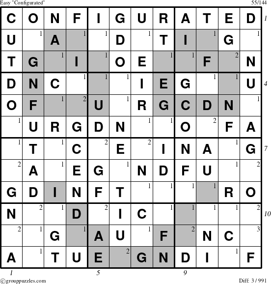 The grouppuzzles.com Easy Configurated puzzle for  with all 3 steps marked
