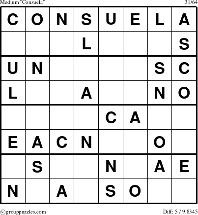 The grouppuzzles.com Medium Consuela puzzle for 