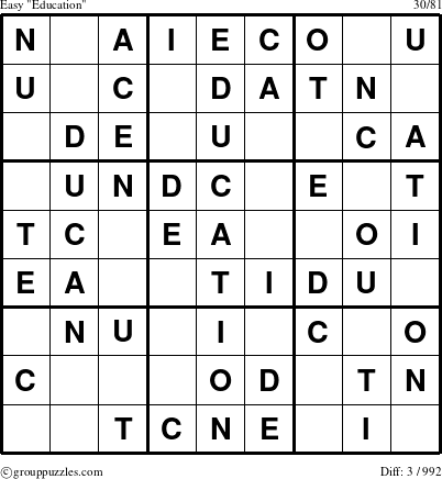 The grouppuzzles.com Easy Education-c5 puzzle for 