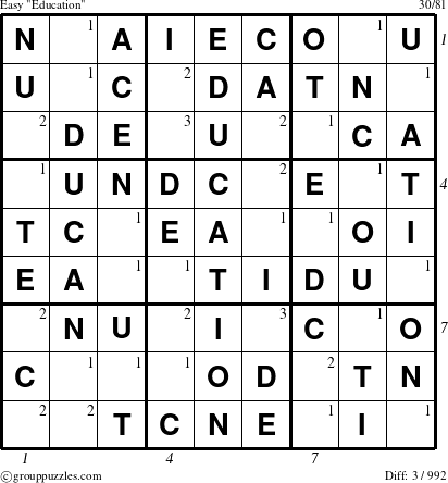The grouppuzzles.com Easy Education-c5 puzzle for  with all 3 steps marked