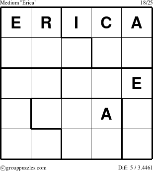The grouppuzzles.com Medium Erica puzzle for 