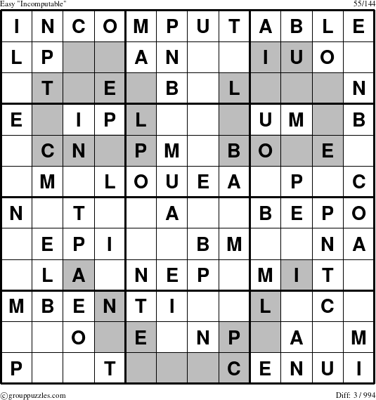 The grouppuzzles.com Easy Incomputable puzzle for 