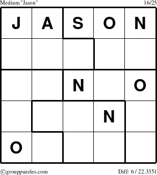 The grouppuzzles.com Medium Jason puzzle for 