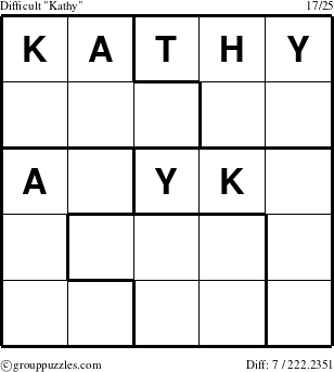 The grouppuzzles.com Difficult Kathy puzzle for 