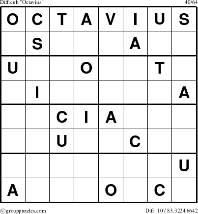 The grouppuzzles.com Difficult Octavius puzzle for 