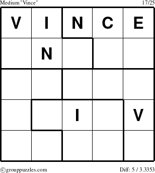The grouppuzzles.com Medium Vince puzzle for 
