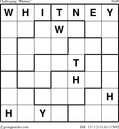 The grouppuzzles.com Challenging Whitney puzzle for 