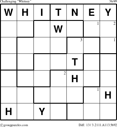 The grouppuzzles.com Challenging Whitney puzzle for  with the first 3 steps marked