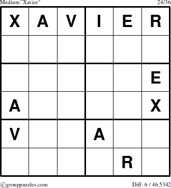 The grouppuzzles.com Medium Xavier puzzle for 
