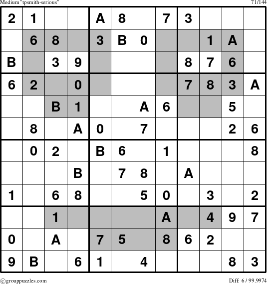 The grouppuzzles.com Medium tpsmith-serious puzzle for 