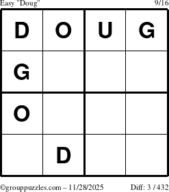 The grouppuzzles.com Easy Doug puzzle for Friday November 28, 2025