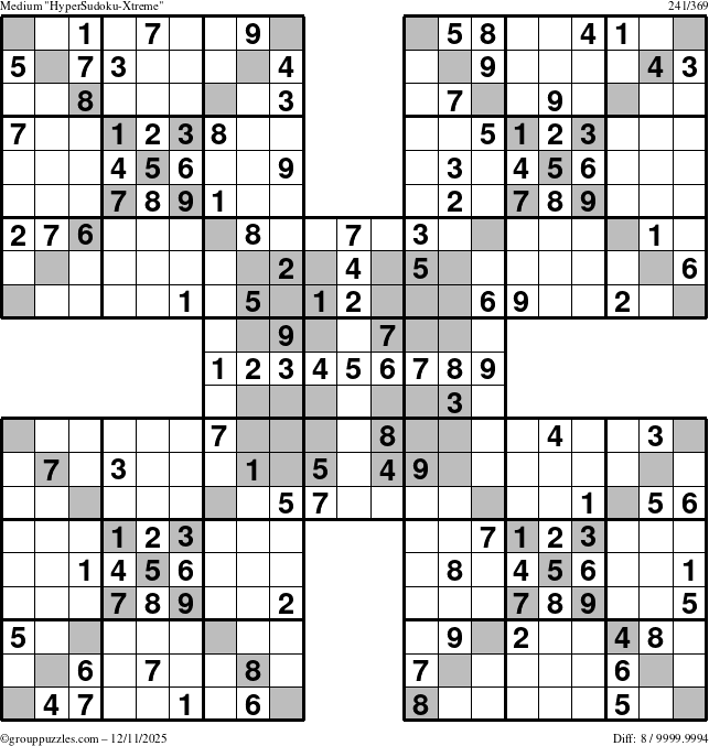 The grouppuzzles.com Medium cover-HyperXtreme puzzle for Thursday December 11, 2025