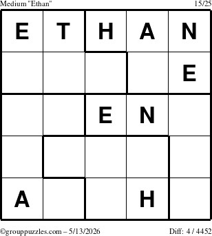 The grouppuzzles.com Medium Ethan puzzle for Wednesday May 13, 2026