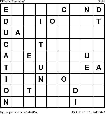 The grouppuzzles.com Difficult Education-c1 puzzle for Monday May 4, 2026