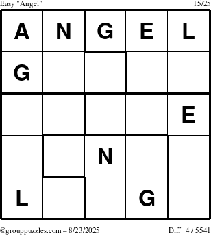 The grouppuzzles.com Easy Angel puzzle for Saturday August 23, 2025