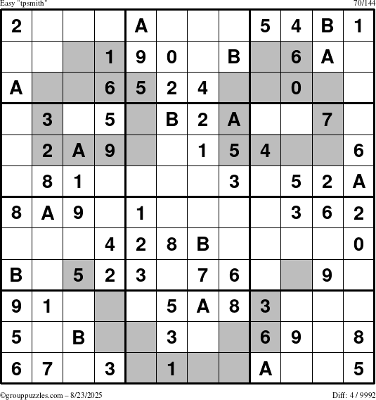 The grouppuzzles.com Easy tpsmith puzzle for Saturday August 23, 2025