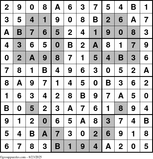 The grouppuzzles.com Answer grid for the tpsmith puzzle for Saturday August 23, 2025