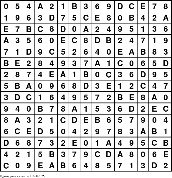 The grouppuzzles.com Answer grid for the Sudoku-15 puzzle for Monday November 24, 2025