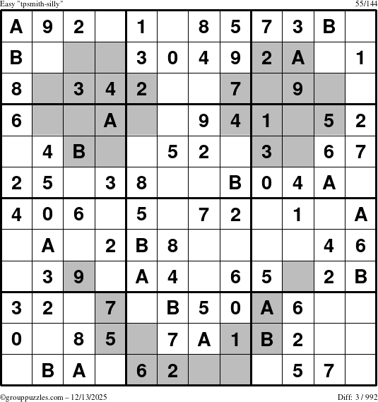 The grouppuzzles.com Easy tpsmith-silly puzzle for Saturday December 13, 2025