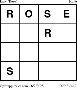 The grouppuzzles.com Easy Rose puzzle for Saturday June 7, 2025