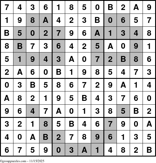 The grouppuzzles.com Answer grid for the tpsmith puzzle for Saturday November 15, 2025