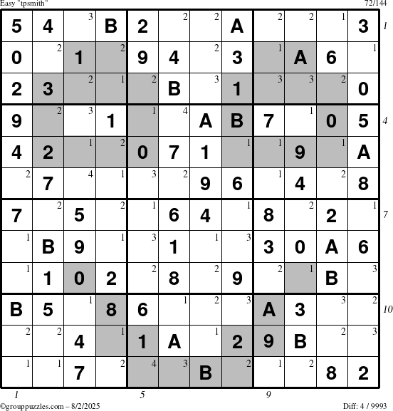 The grouppuzzles.com Easy tpsmith puzzle for Saturday August 2, 2025 with all 4 steps marked