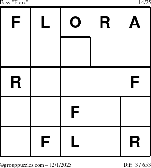 The grouppuzzles.com Easy Flora puzzle for Monday December 1, 2025