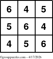The grouppuzzles.com Answer grid for the TicTac-456 puzzle for Friday April 17, 2026