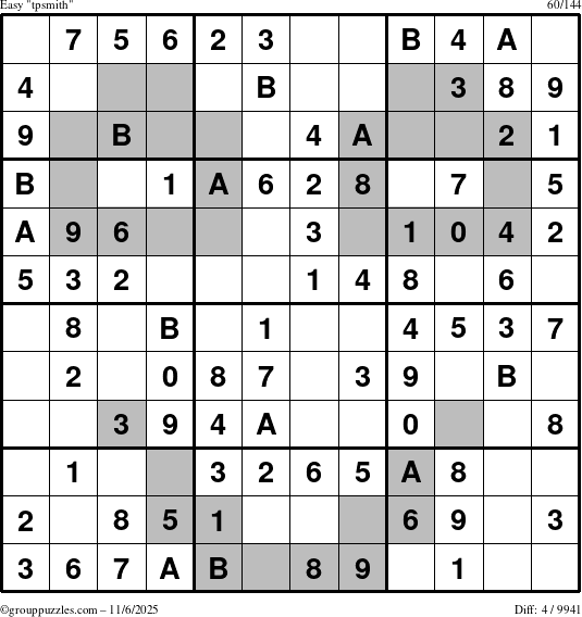 The grouppuzzles.com Easy tpsmith puzzle for Thursday November 6, 2025