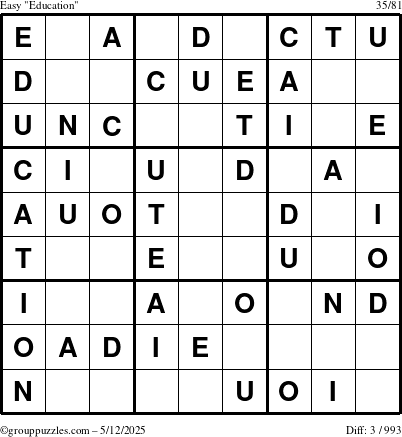 The grouppuzzles.com Easy Education-c1 puzzle for Monday May 12, 2025