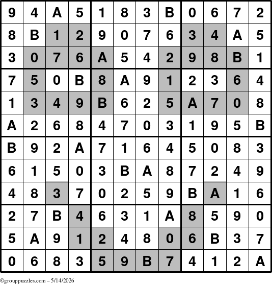 The grouppuzzles.com Answer grid for the tpsmith puzzle for Thursday May 14, 2026