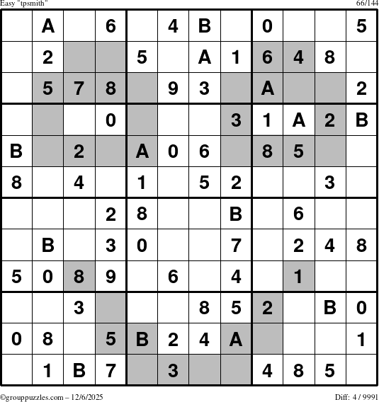 The grouppuzzles.com Easy tpsmith puzzle for Saturday December 6, 2025