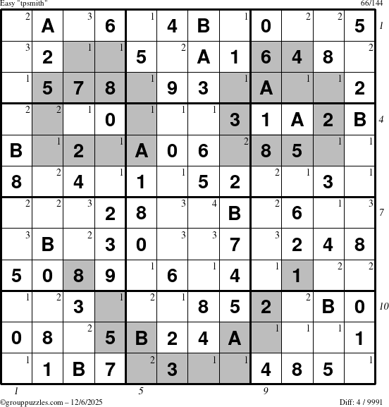 The grouppuzzles.com Easy tpsmith puzzle for Saturday December 6, 2025 with all 4 steps marked