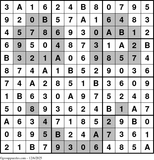The grouppuzzles.com Answer grid for the tpsmith puzzle for Saturday December 6, 2025