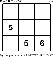 The grouppuzzles.com Easy TicTac-456 puzzle for Monday November 17, 2025