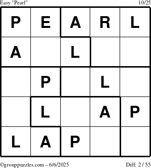 The grouppuzzles.com Easy Pearl puzzle for Friday June 6, 2025